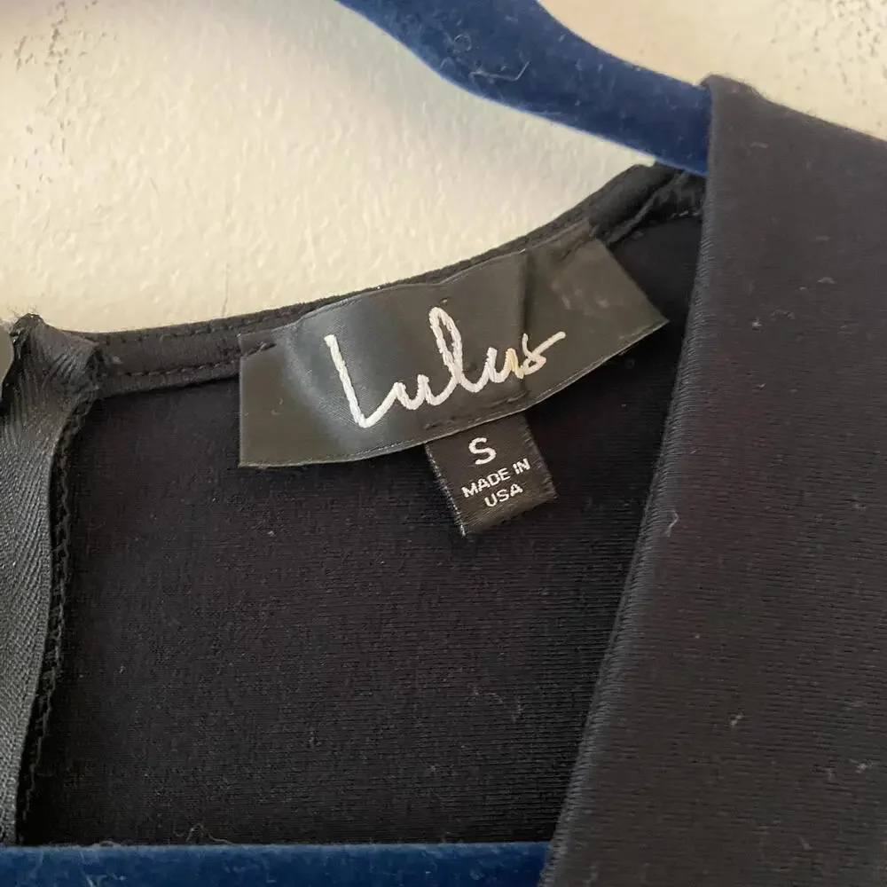 LULUS be me black sleeveless v neck draped skirt mini dress - Picture 4 of 6